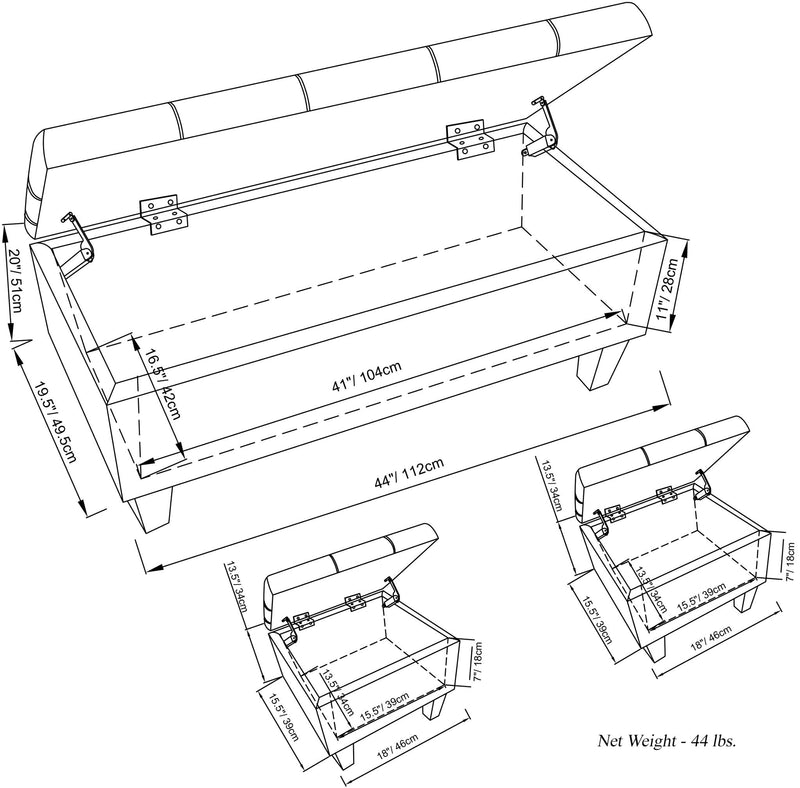 Dover - 3 Piece Storage Ottoman Contemporary Design - R&R Furniture Gallery (Fountain Valley, CA)
