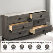 Avantika - Dresser - Faux Marble Top & Rustic Gray Oak - R&R Furniture Gallery (Fountain Valley, CA)
