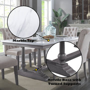 Yabeina - Dining Table - Marble Top Top & Gray Oak - R&R Furniture Gallery (Fountain Valley, CA)