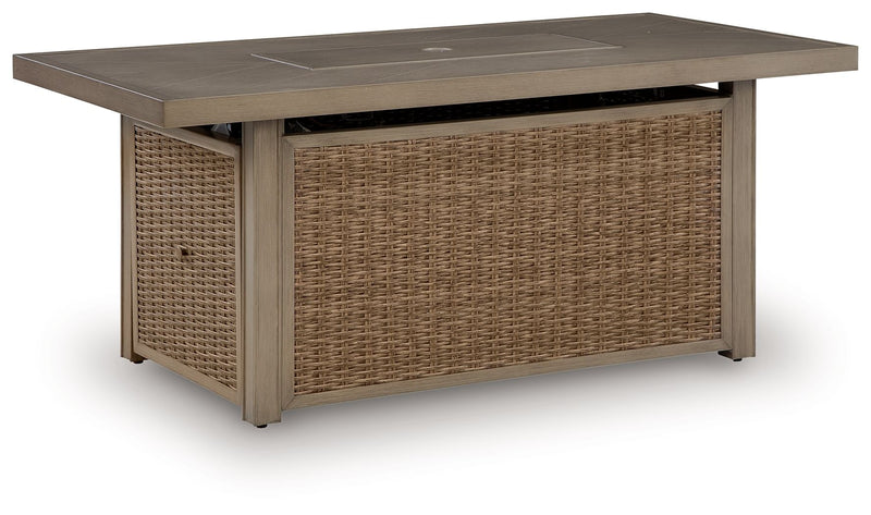 Laguna Heights - Rectangular Fire Pit Table - Beige - R&R Furniture Gallery (Fountain Valley, CA)