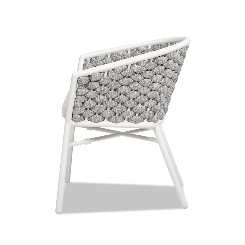 Rowan - Rope Barrel Back Patio Dining Chairs (Set of 2) - Optic White - R&R Furniture Gallery (Fountain Valley, CA)