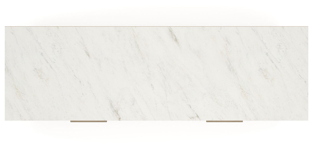 Signature Design by Ashley Cadmori six drawer dresser with wood finish and sleek metal handles, showcasing spacious storage and modern style.