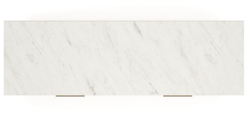 Signature Design by Ashley Cadmori six drawer dresser with wood finish and sleek metal handles, showcasing spacious storage and modern style.