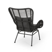 Modern Aesthetic Outdoor Rattan Accent Chair With Metal Legs - R&R Furniture Gallery (Fountain Valley, CA)