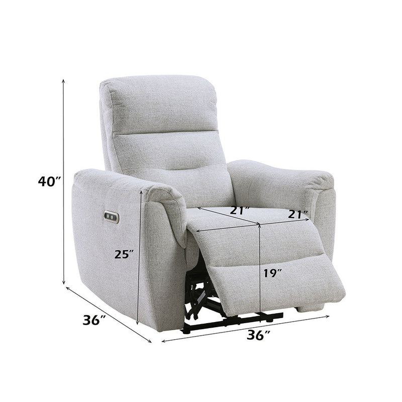 Eastre - Power Motion Recliner With USB Port - Beige Chenille - R&R Furniture Gallery (Fountain Valley, CA)