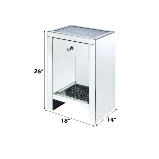 Noralie - 26"H Accent Table - Mirrored & Faux Diamonds - R&R Furniture Gallery (Fountain Valley, CA)
