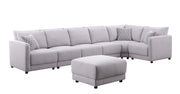 Penelope - Fabric Reversible Modular Sectional Sofa With Ottoman And Pillows - R&R Furniture Gallery (Fountain Valley, CA)