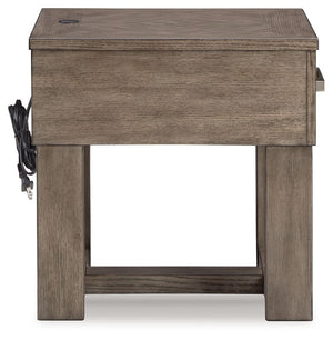 Loyaska - Rectangular End Table - Grayish Brown - R&R Furniture Gallery (Fountain Valley, CA)