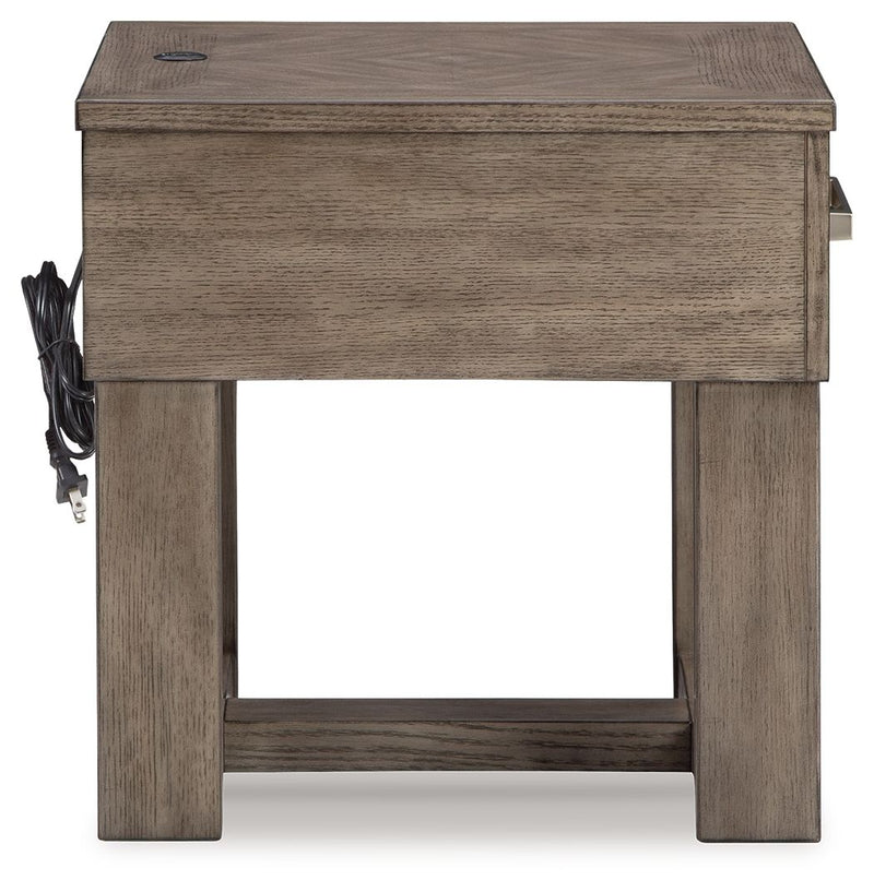 Loyaska - Rectangular End Table - Grayish Brown - R&R Furniture Gallery (Fountain Valley, CA)