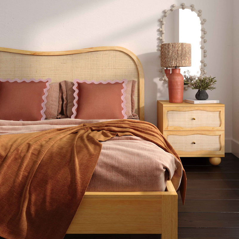Grappa - Wood & Rattan Bed - R&R Furniture Gallery (Fountain Valley, CA)