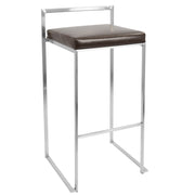 Lumi Source Fuji contemporary stackable barstool with sleek design, shown as part of a set with modern seating for kitchen or bar area.