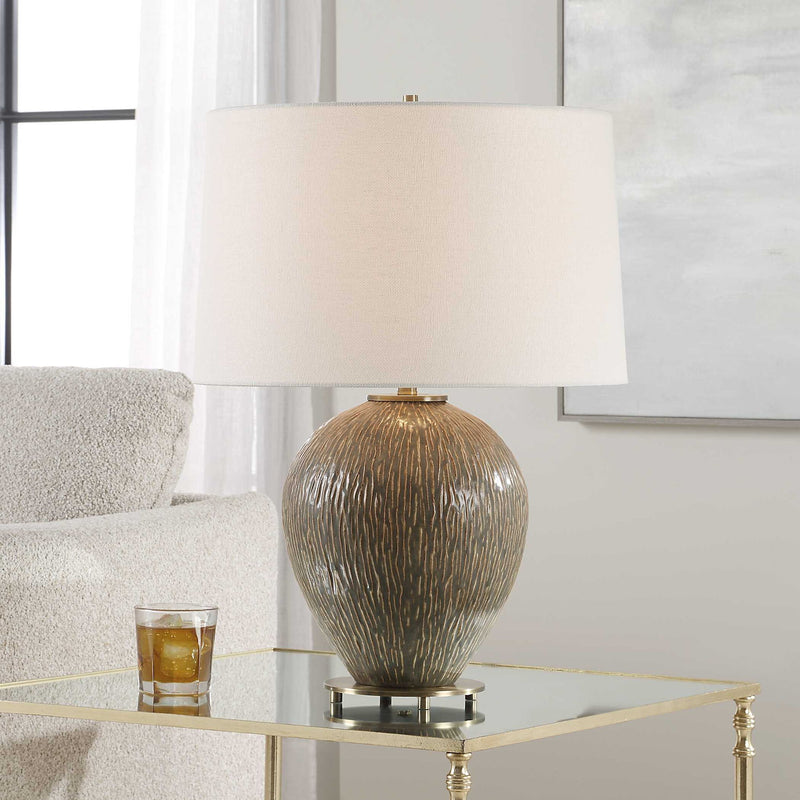 Rya - Ceramic Table Lamp - Brown