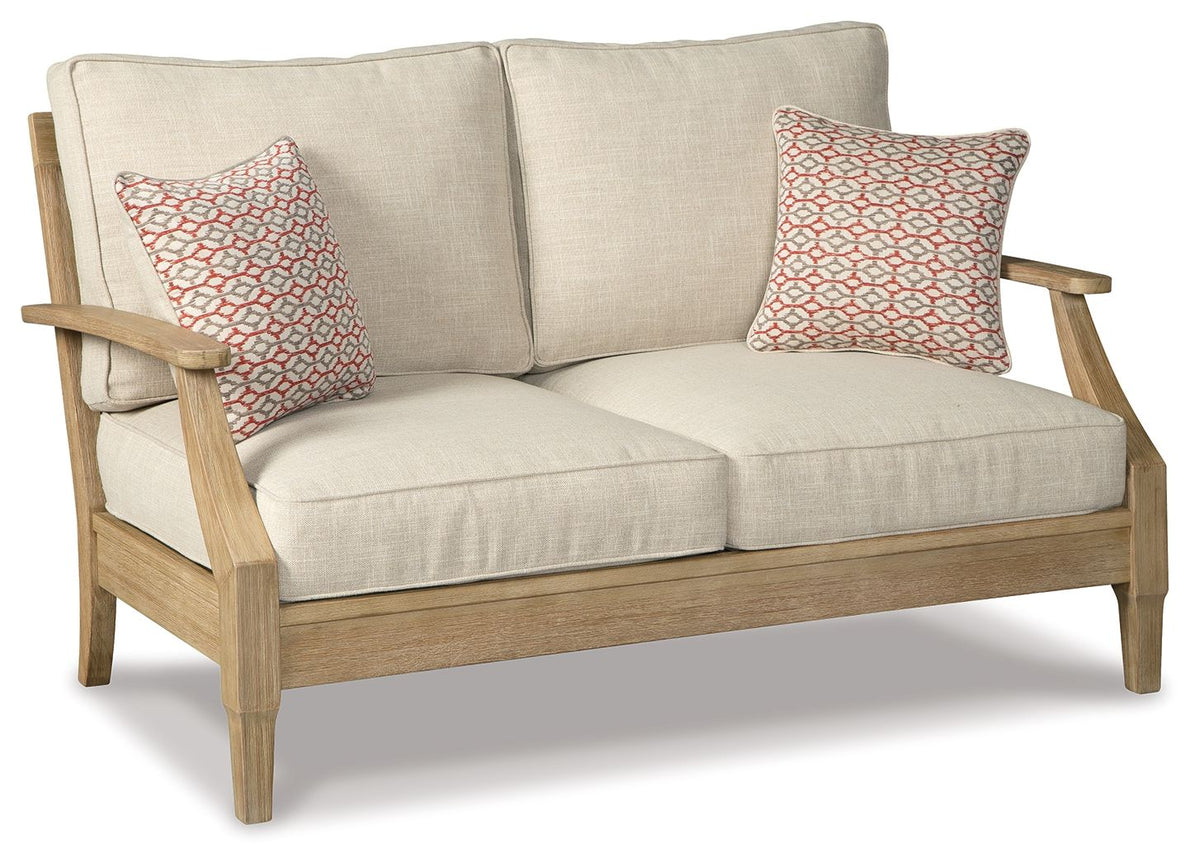 Clare View - Loveseat w/Cushion - Beige - R&R Furniture Gallery (Fountain Valley, CA)