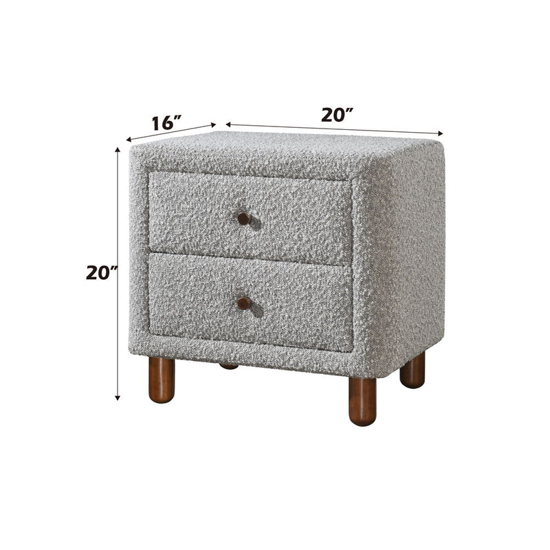 Cleo - Nightstand - Gray Boucle - R&R Furniture Gallery (Fountain Valley, CA)