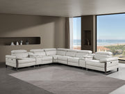 1246 - 8-Piece L-Shaped Modular Power Reclining Sectional With 4 Power Recliners And Power Headrests - R&R Furniture Gallery (Fountain Valley, CA)