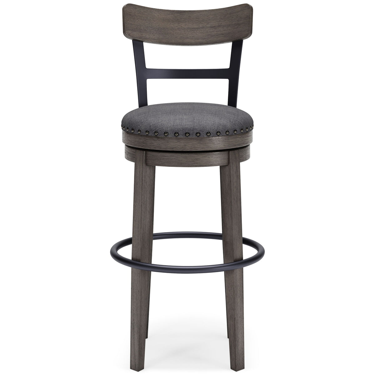 Caitbrook - Tall UPH Swivel Barstool - Gray - R&R Furniture Gallery (Fountain Valley, CA)