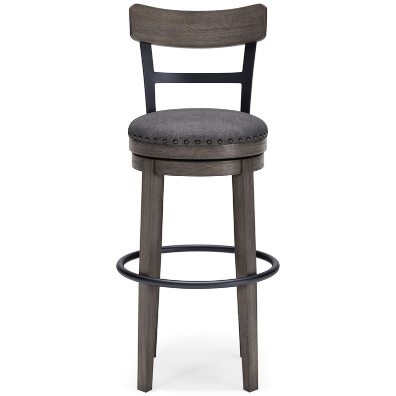 Caitbrook - Tall UPH Swivel Barstool - Gray - R&R Furniture Gallery (Fountain Valley, CA)