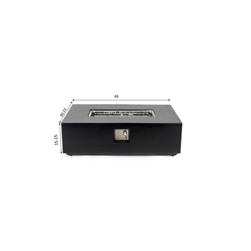 Propane / Natural Gas Fire Pit Table, 50,000 BTU - Charcoal - R&R Furniture Gallery (Fountain Valley, CA)