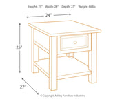 Tyler Creek - Rectangular End Table - Grayish Brown / Black - R&R Furniture Gallery (Fountain Valley, CA)