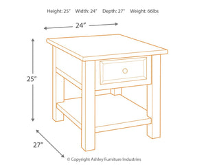 Tyler Creek - Rectangular End Table - Grayish Brown / Black - R&R Furniture Gallery (Fountain Valley, CA)