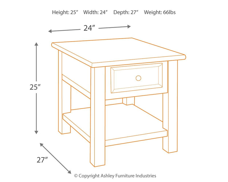 Tyler Creek - Rectangular End Table - Grayish Brown / Black - R&R Furniture Gallery (Fountain Valley, CA)