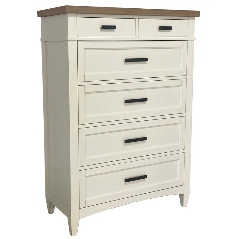 Americana Modern Bedroom - 6 Drawer Chest - Cotton - R&R Furniture Gallery (Fountain Valley, CA)