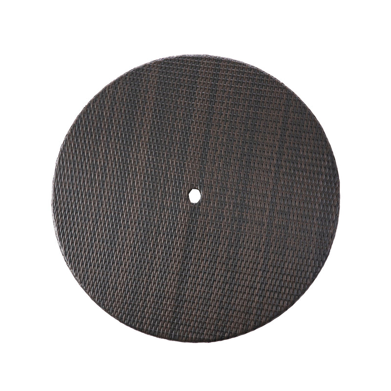 Brown Corsica round dining table by Noble House, featuring a smooth wooden surface and sturdy legs for family meals and gatherings.