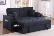 Cody II - 69.5"W Woven Fabric Convertible Sleeper Loveseat with Cup Holder - R&R Furniture Gallery (Fountain Valley, CA)