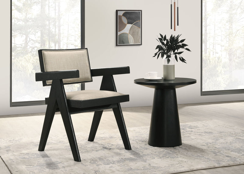 Jasper - 3 Piece Arm Chairs And Console Table (Set of 3) - Ebony Black - R&R Furniture Gallery (Fountain Valley, CA)