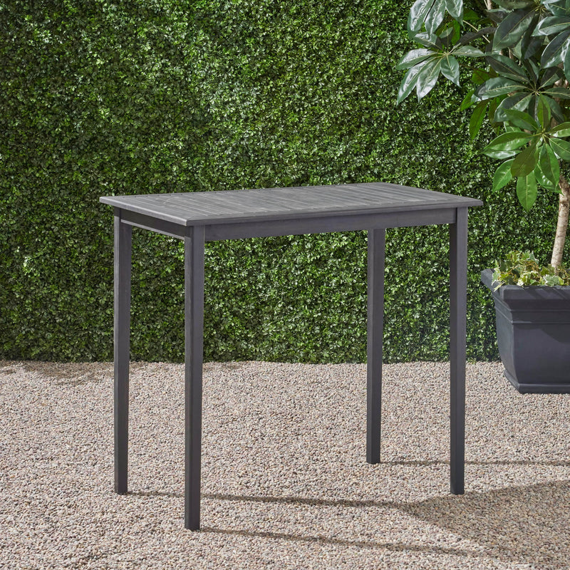 Outdoor Minimalist Acacia Wood Rectangle Bar Table - R&R Furniture Gallery (Fountain Valley, CA)