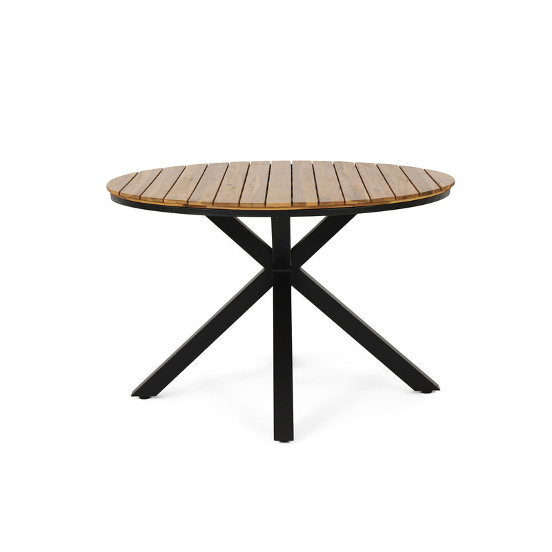 Outdoor Dining Table - Teak / Black - R&R Furniture Gallery (Fountain Valley, CA)