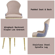 Caolan - Side Chair (Set of 2) - Tan, Lavender Fabric & Gold - R&R Furniture Gallery (Fountain Valley, CA)