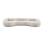 Sahara - Sectional Sofa With 3 Pillows - Beige Boucle - R&R Furniture Gallery (Fountain Valley, CA)