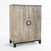 Classic Home Vivienne bar cabinet with wine storage, featuring sleek wood finish and elegant design for stylish beverage organization.