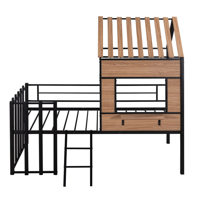 Loft Bed With Roof, Window, Guardrail, Ladder - R&R Furniture Gallery (Fountain Valley, CA)
