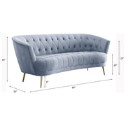 Bayram - Sofa - Light Gray Velvet - R&R Furniture Gallery (Fountain Valley, CA)