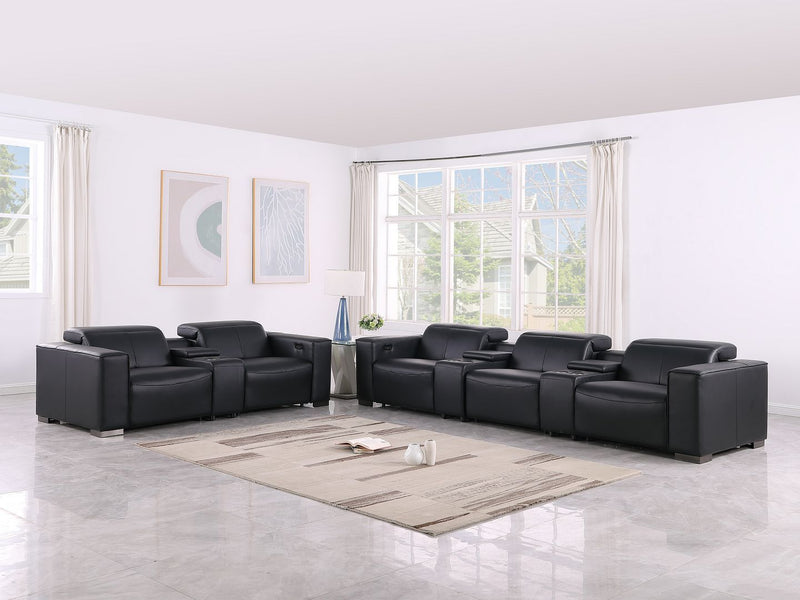 1208 - Modular Leather Sofa Loveseat With 6 Recliners And Power Headrests - R&R Furniture Gallery (Fountain Valley, CA)
