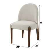 Gamarya - Side Chair (Set of 2) - White Fabric & Oak - R&R Furniture Gallery (Fountain Valley, CA)