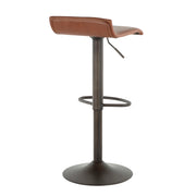 Set of two Lumi Source Industrial Barstools with metal frames and wooden seats, perfect for modern kitchen or bar seating.