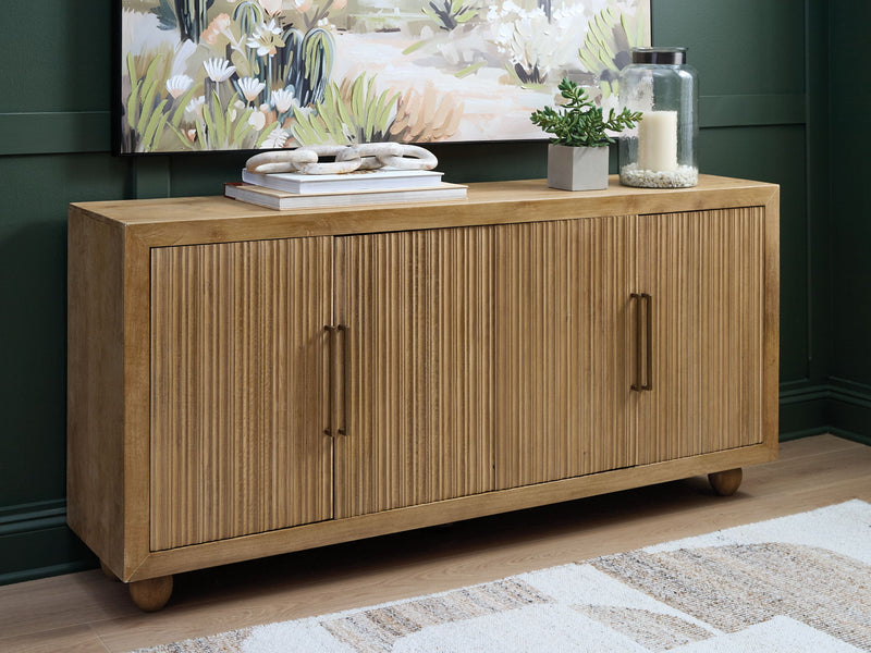 Niam - Accent Cabinet - Light Antique Beige - R&R Furniture Gallery (Fountain Valley, CA)