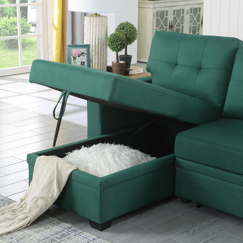 Upholstered Pull Out Sectional Sofa With Chaise - R&R Furniture Gallery (Fountain Valley, CA)