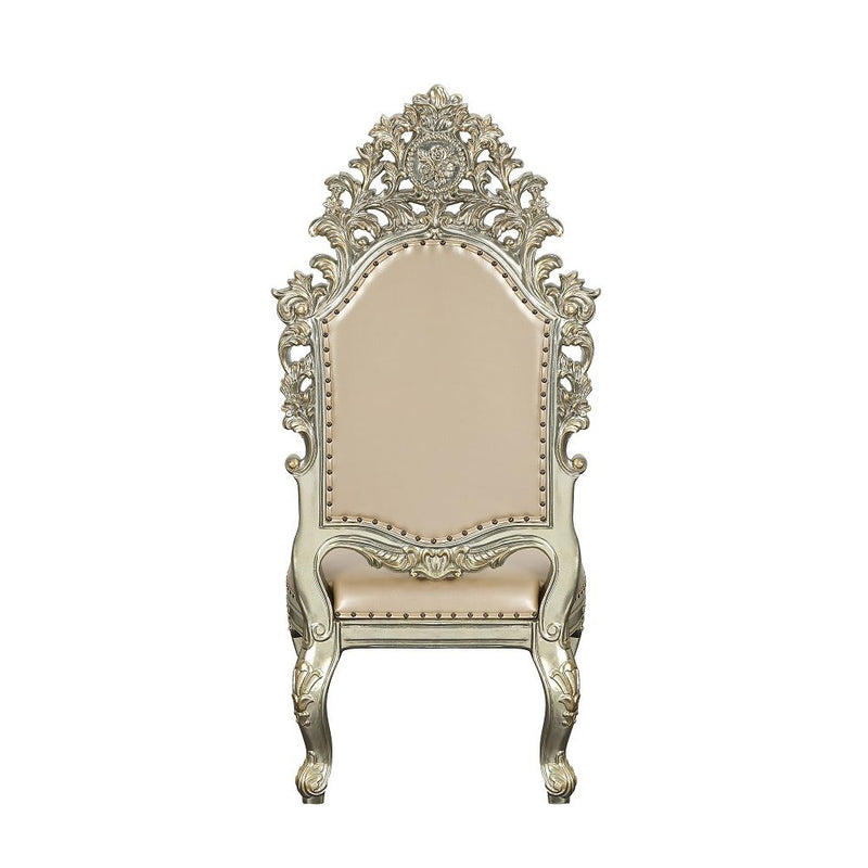 Sorina - Side Chair (Set of 2) - Synthetic Leather & Antique Gold - R&R Furniture Gallery (Fountain Valley, CA)