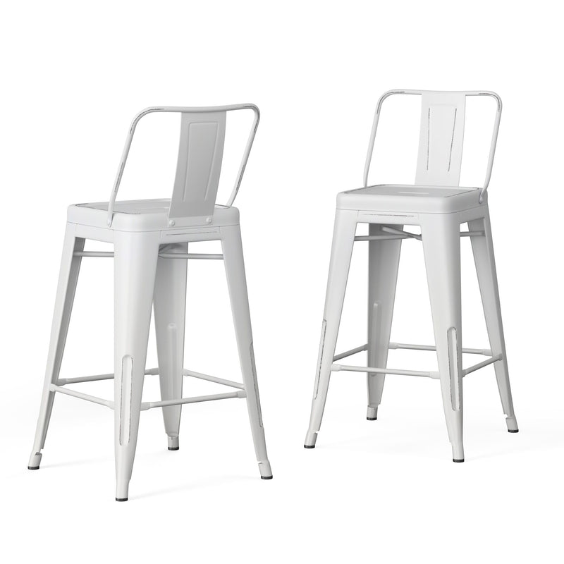 Rayne - Curved Back Metal Stool (Set of 2) - R&R Furniture Gallery (Fountain Valley, CA)
