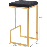 Joel - Upholstered Stool - Black / Gold - R&R Furniture Gallery (Fountain Valley, CA)