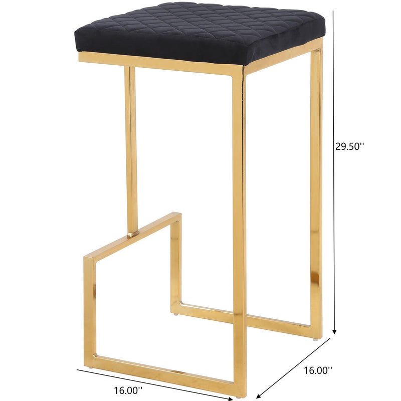 Joel - Upholstered Stool - Black / Gold - R&R Furniture Gallery (Fountain Valley, CA)