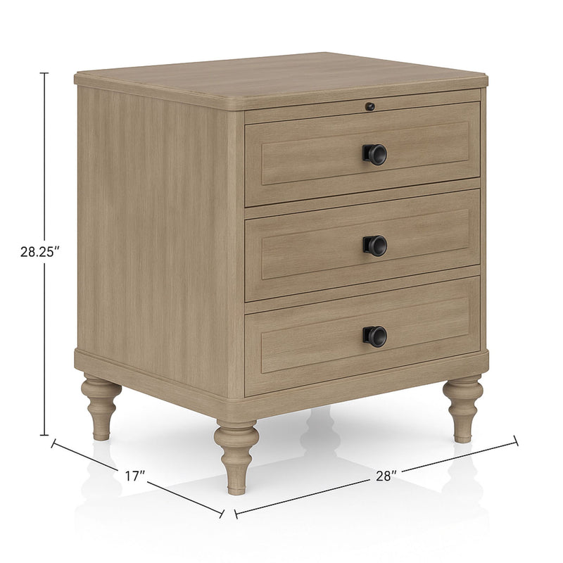 3 Drawer Nightstand - Sand - R&R Furniture Gallery (Fountain Valley, CA)