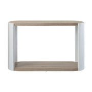 Zoma - Sofa Table - Oak & White High Gloss - R&R Furniture Gallery (Fountain Valley, CA)