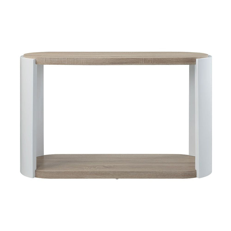 Zoma - Sofa Table - Oak & White High Gloss - R&R Furniture Gallery (Fountain Valley, CA)