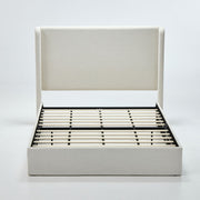 Carmen - Minimalist Upholstered Wingback Bed Frame With High Headboard - R&R Furniture Gallery (Fountain Valley, CA)