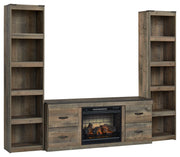 Trinell - 3-Piece Entertainment Center With Electric Fireplace - Brown - R&R Furniture Gallery (Fountain Valley, CA)